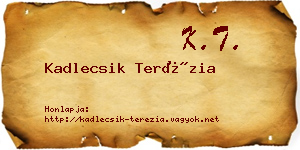 Kadlecsik Terézia névjegykártya