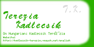 terezia kadlecsik business card